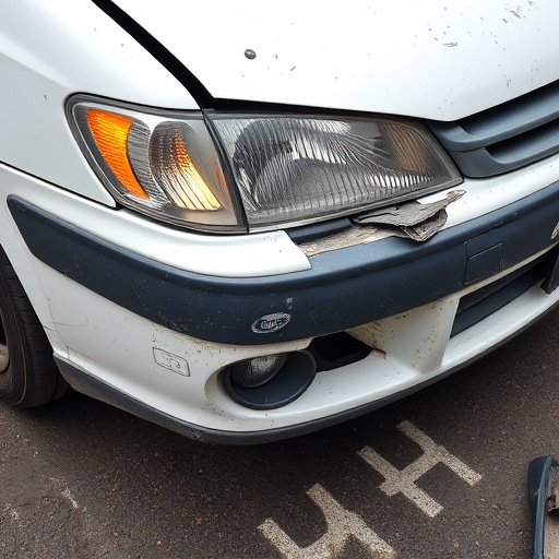 damaged car bumper