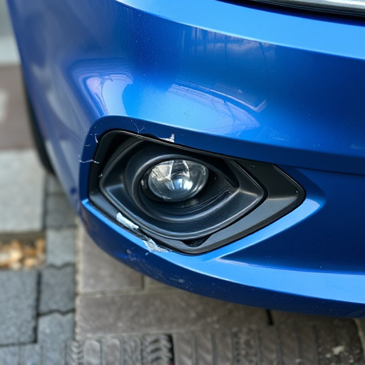 damaged car bumper