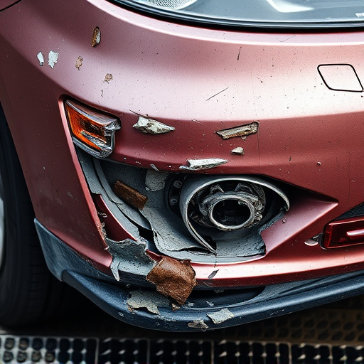 damaged car bumper