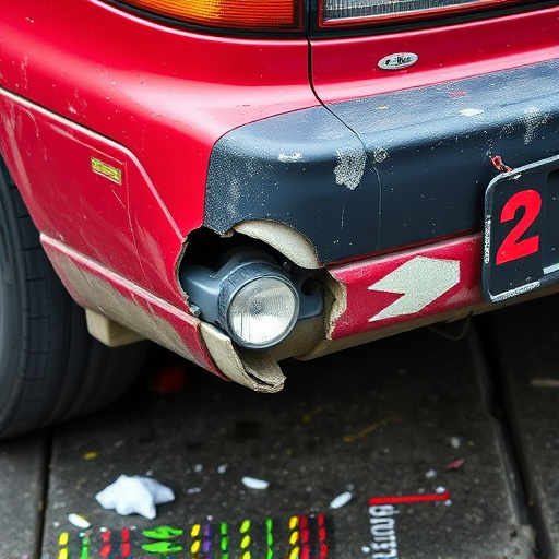 damaged car bumper