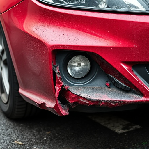 damaged car bumper