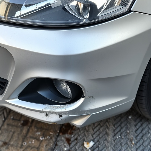 damaged car bumper