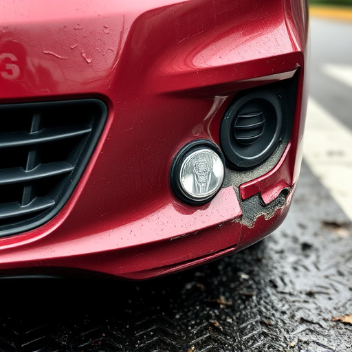 damaged car bumper