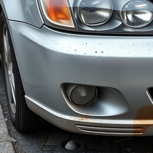damaged car bumper