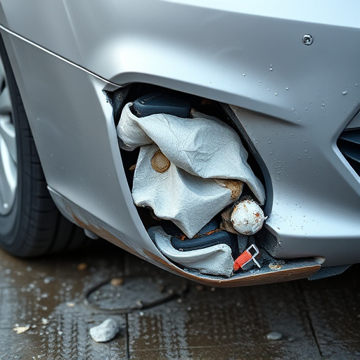damaged car bumper