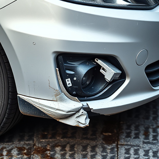 damaged car bumper