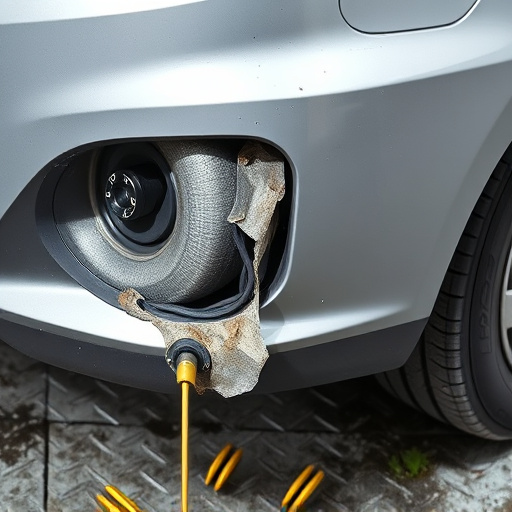 damaged car bumper