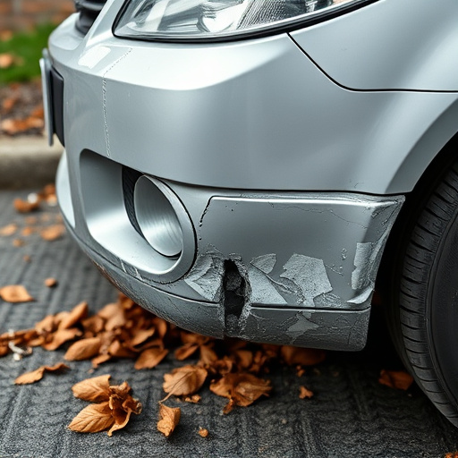 damaged car bumper