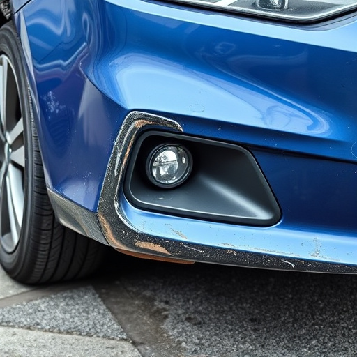 damaged car bumper