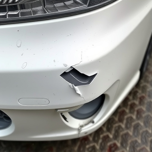 damaged car bumper