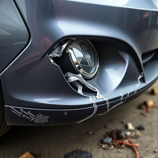 damaged car bumper