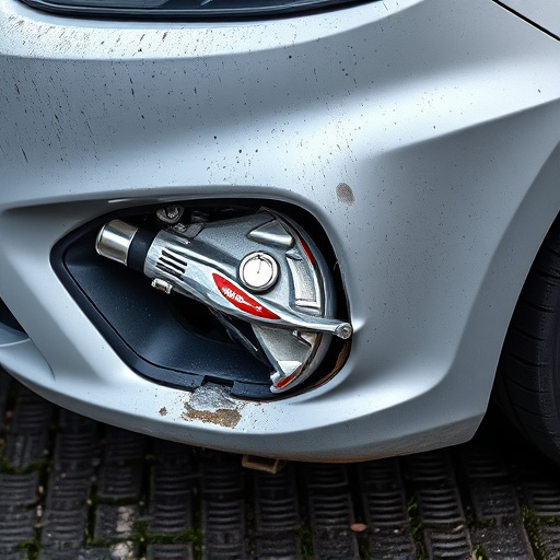 damaged car bumper