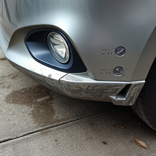 damaged car bumper