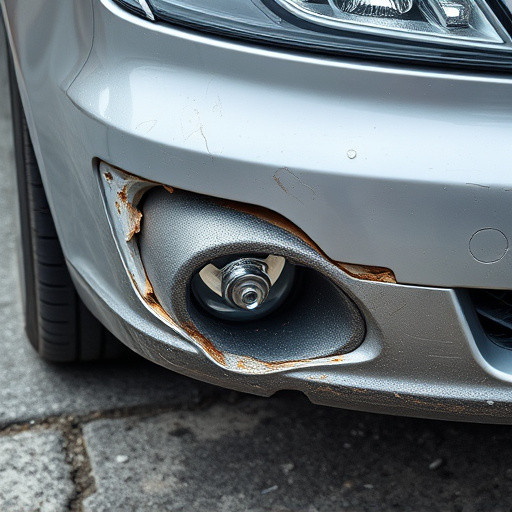 damaged car bumper