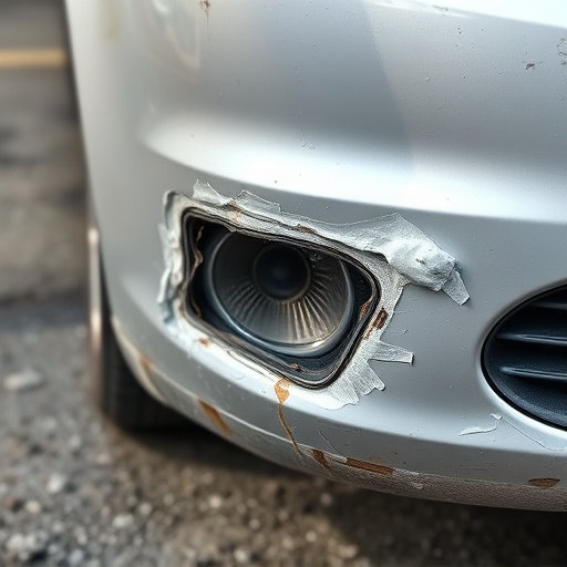 damaged car bumper