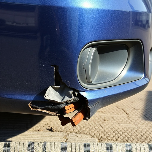 damaged car bumper