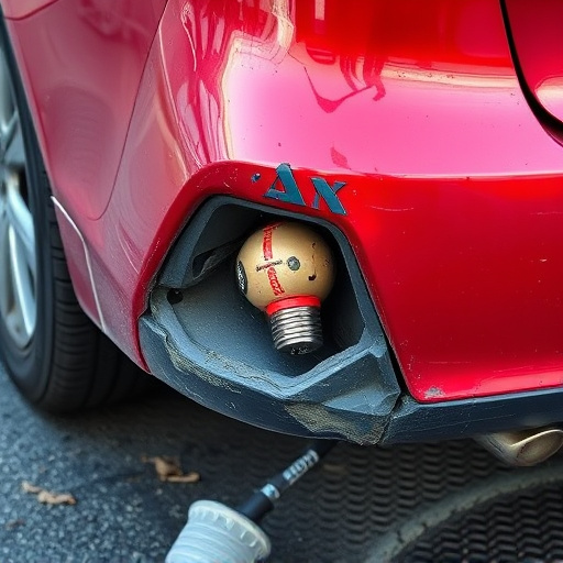 damaged car bumper