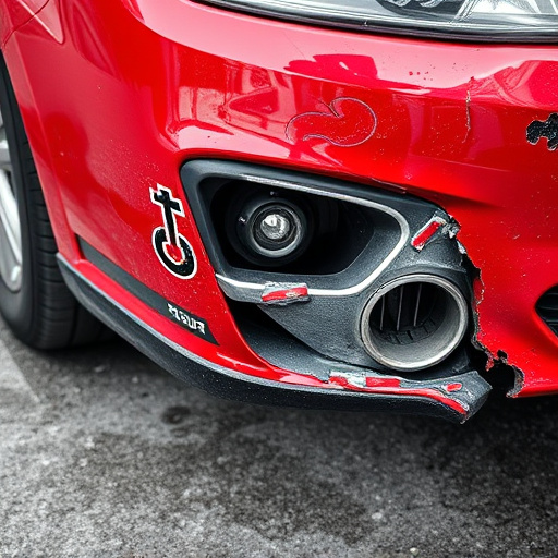 damaged car bumper