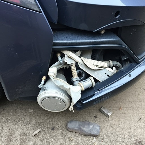damaged car bumper