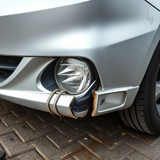 damaged car bumper
