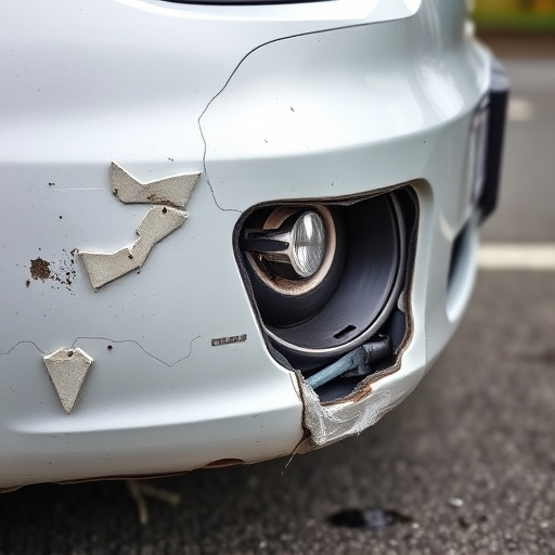 damaged car bumper