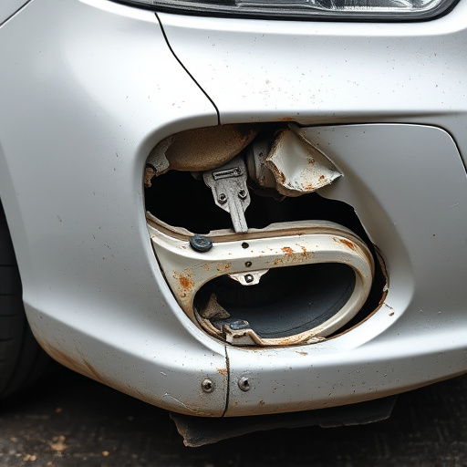 damaged car bumper