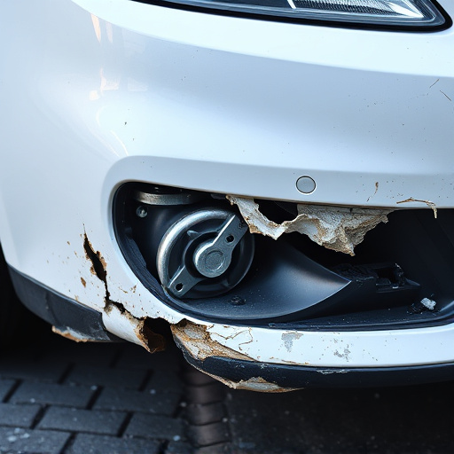 damaged car bumper