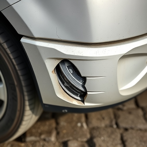 damaged car bumper