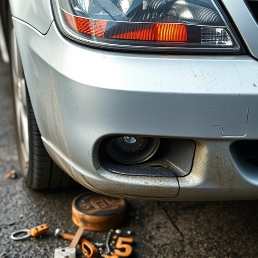 damaged car bumper