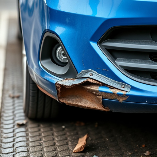 damaged car bumper