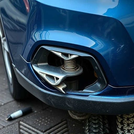 damaged car bumper