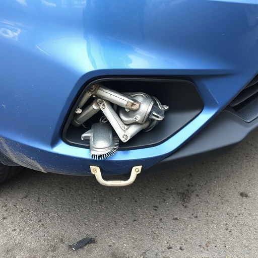 damaged car bumper