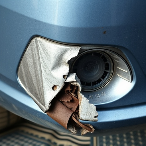 damaged car bumper
