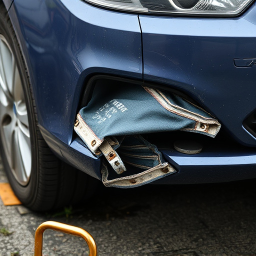 damaged car bumper