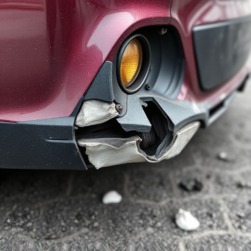 damaged car bumper