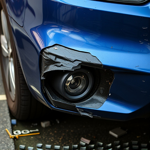 damaged car bumper
