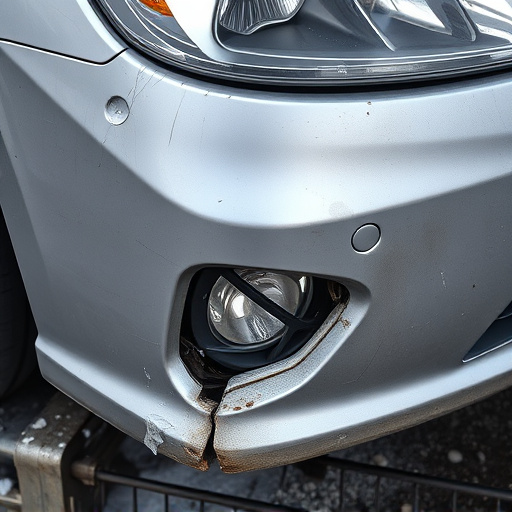 damaged car bumper