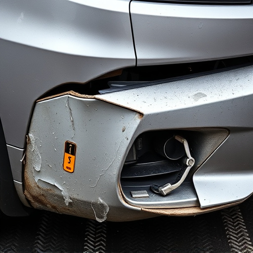 damaged car bumper