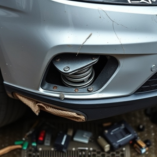 damaged car bumper