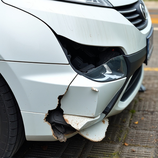 damaged car bumper