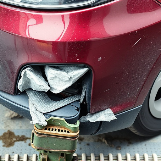 damaged car bumper