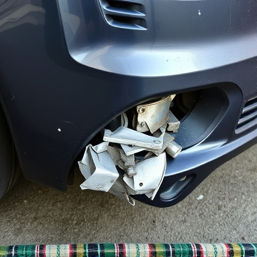damaged car bumper