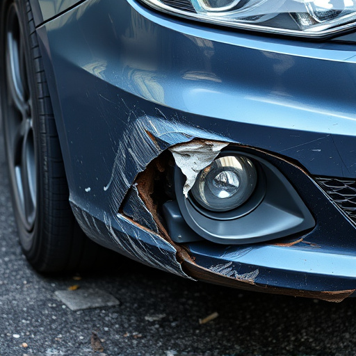 damaged car bumper
