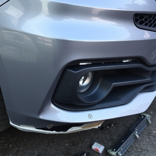 damaged car bumper