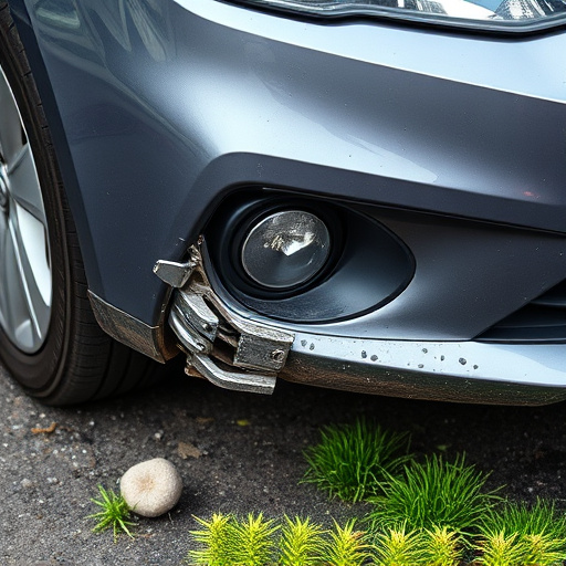 damaged car bumper
