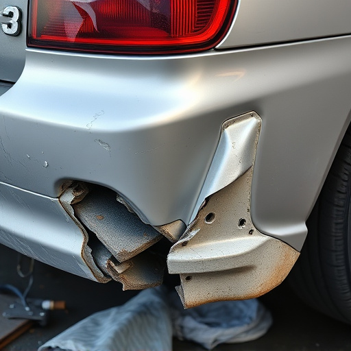 damaged car bumper