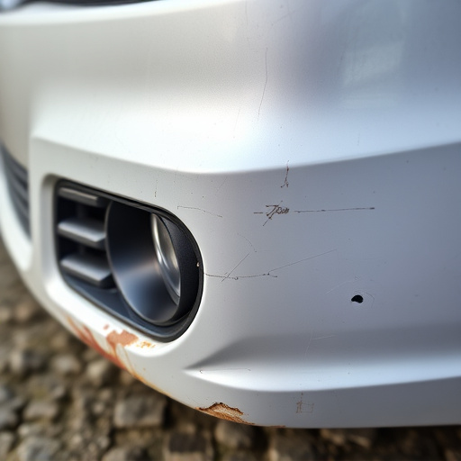 damaged car bumper