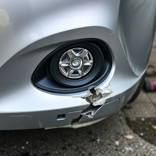 damaged car bumper