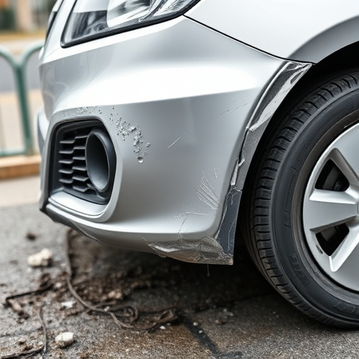 damaged car bumper