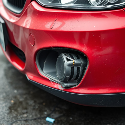 damaged car bumper